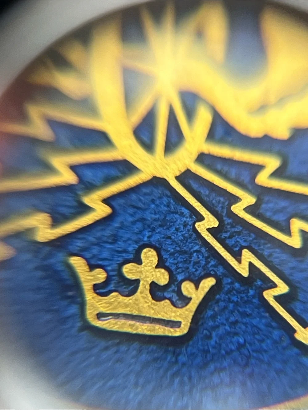 Sporrong Co Blue Enamel Swedish Emblem Cuff Links Cufflinks Crown gold tone